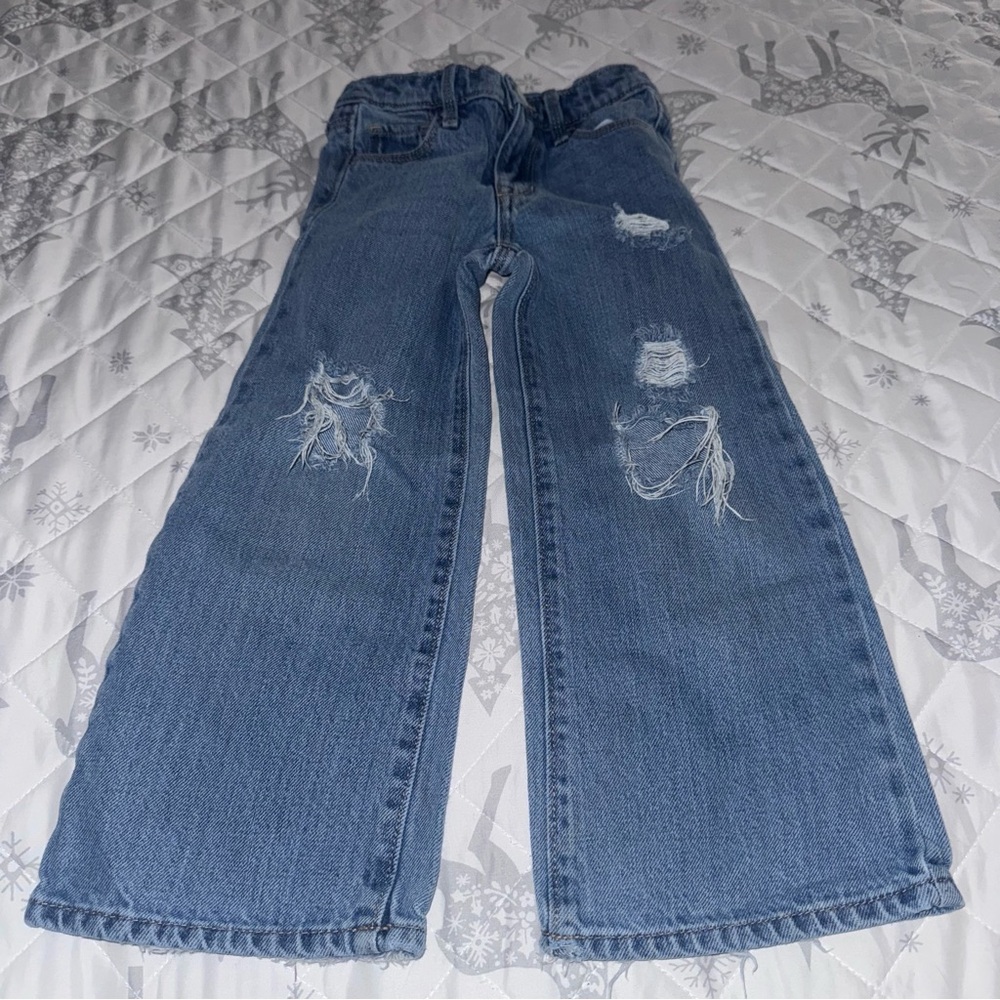 Girls Old Navy Distressed Wide Leg Jeans